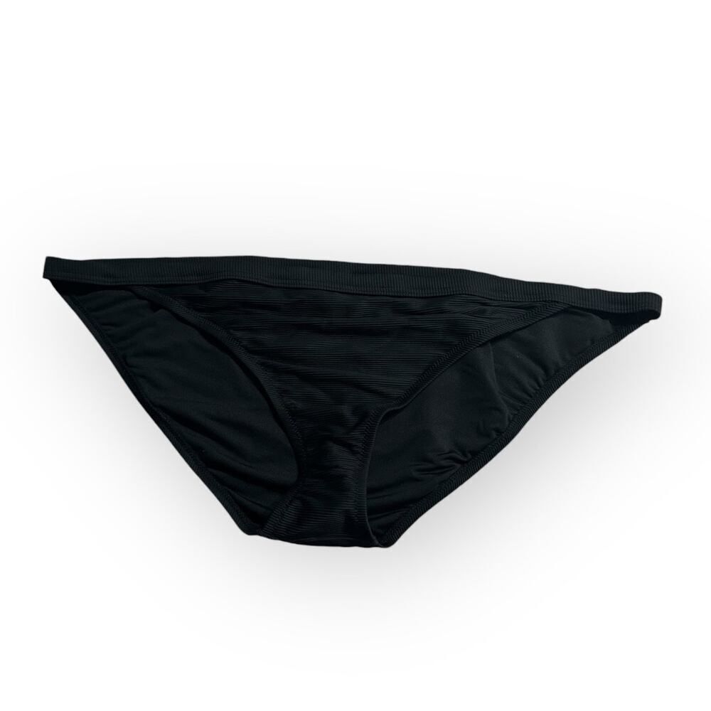 J.Crew Ribbed-Trim Bikini Bottom Women's Plus 2X Black Hipster Full-Coverage NWT